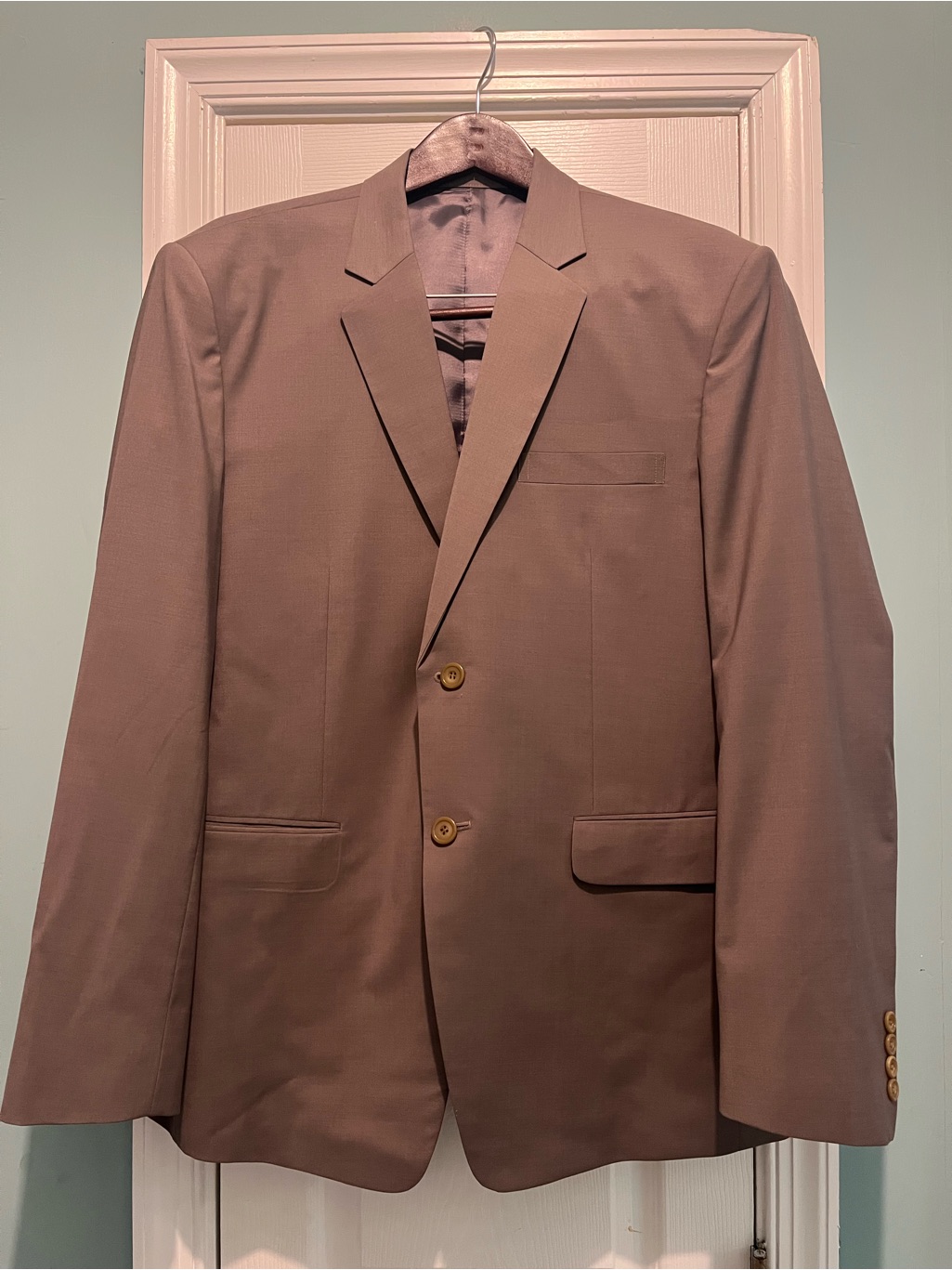Custom Made Taupe Mens Tailored Suit Size 44